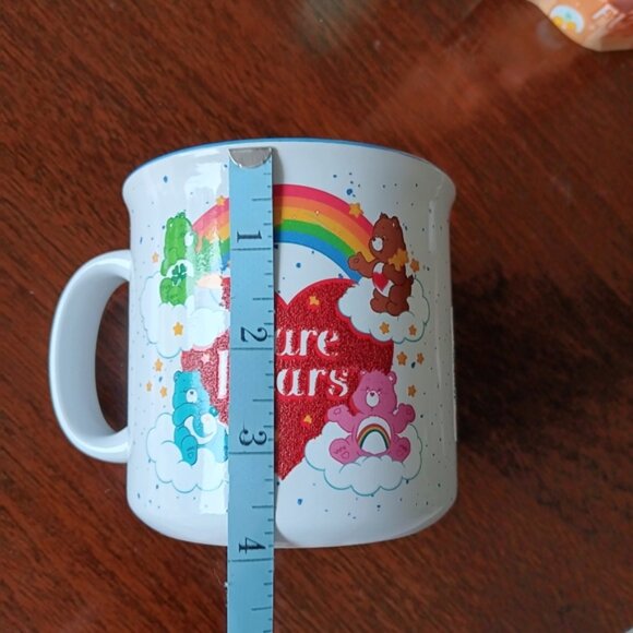 Care Bears Ceramic Mug 20 oz 4" Tall Glitter Heart White Red Cheer Tenderheart - Picture 4 of 4
